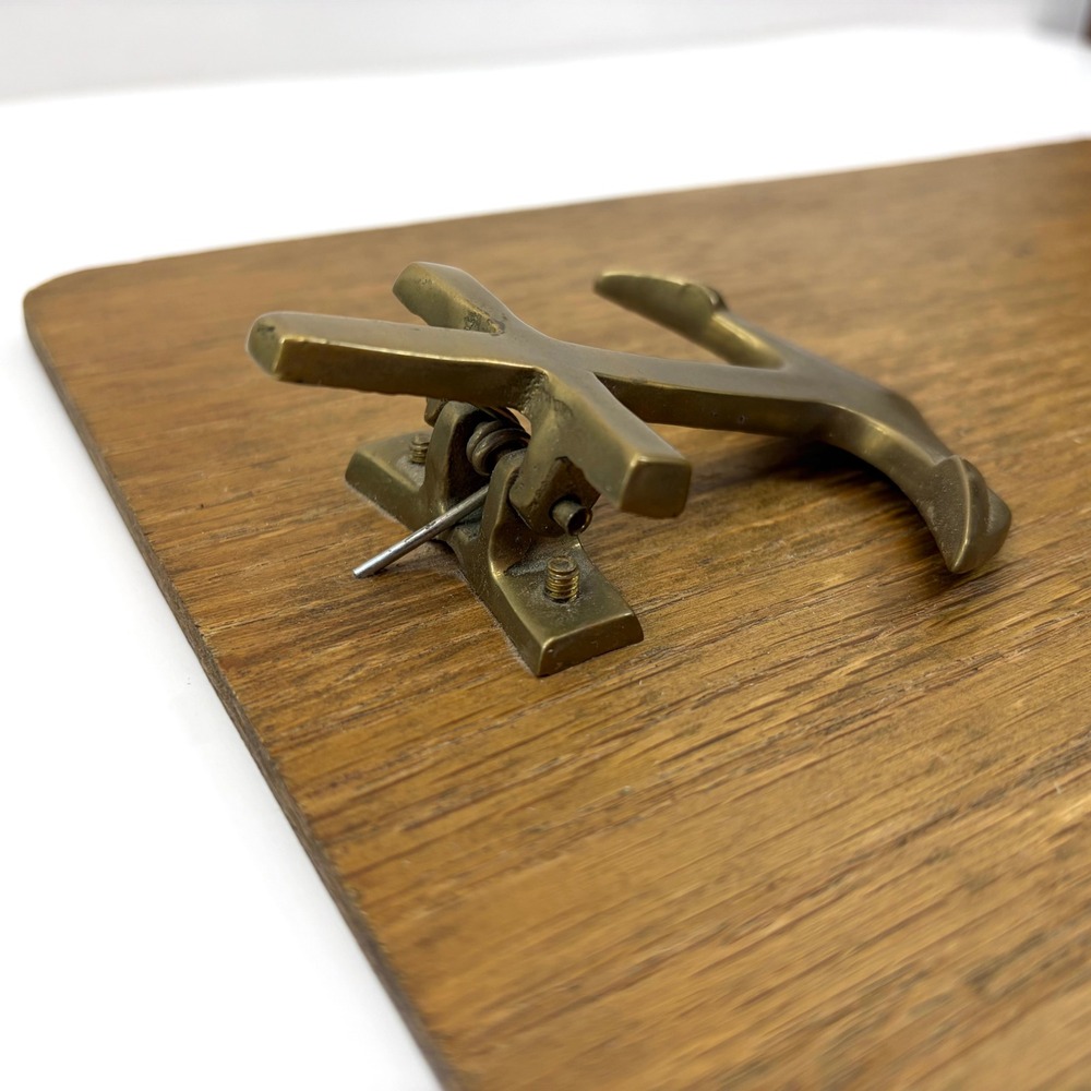 Vtg PENCO Nautical Wooden Clipboard Brass Anchor Clip Made in Taiwan Coastal MCM - Picture 6 of 13
